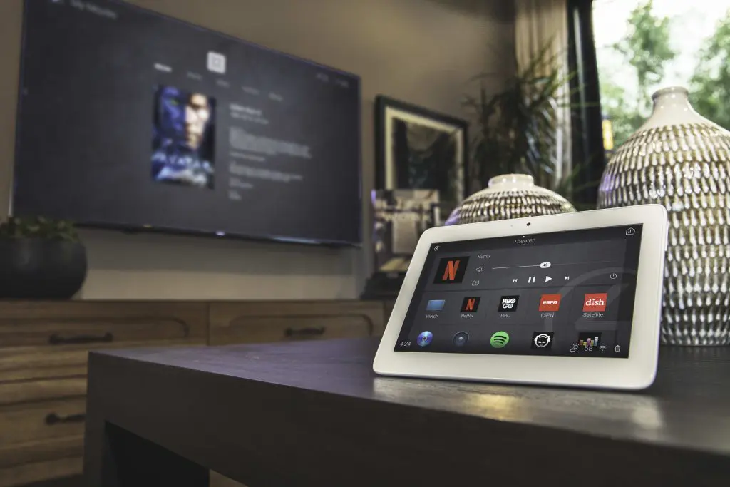 Control4 app controlling multi-room audio, video and smart home functions