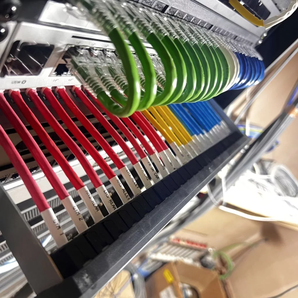 Home network equipment rack installed by SMC Custom Installs