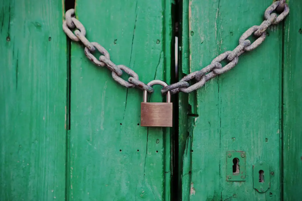Secure front door with smart lock, part of an integrated home security system