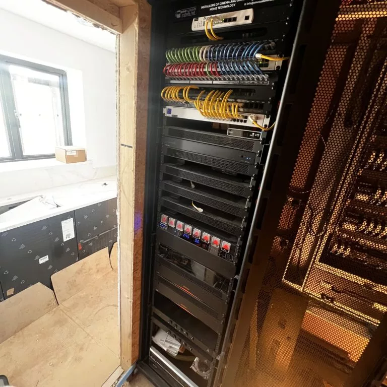 SMC equipment rack installed mid-build on a Shropshire site