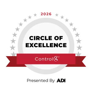 Control4 Circle of Excellence award — SMC Custom Installs, winners 2022, 2024 and 2026