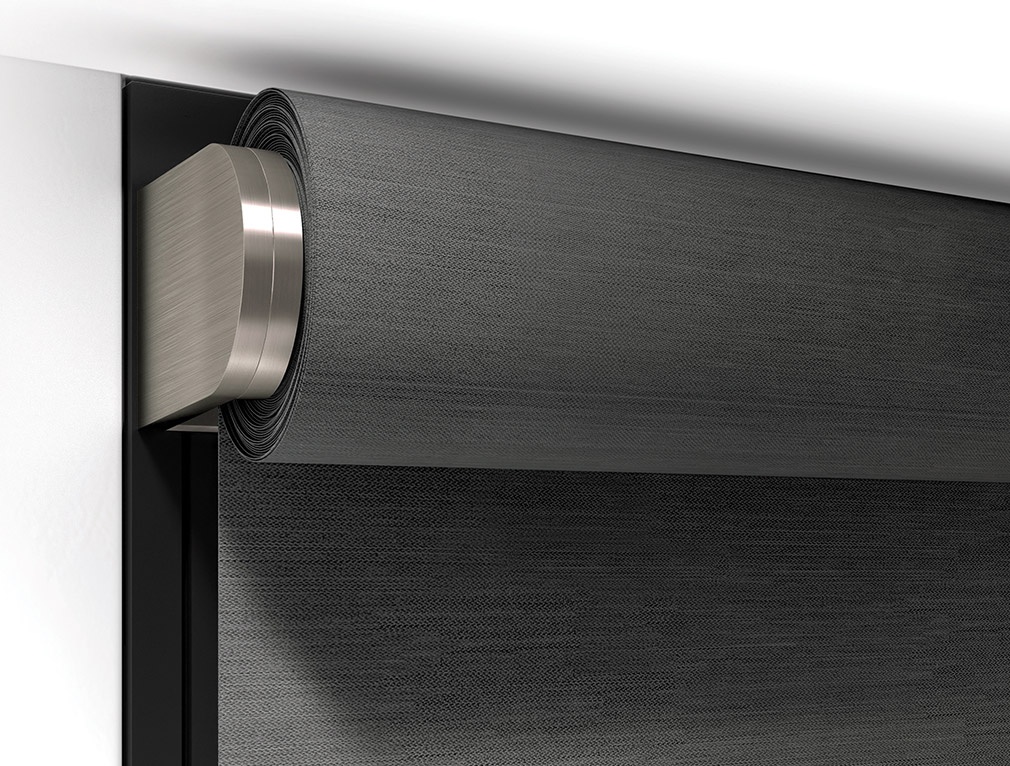 Lutron Palladiom exposed roller shade close-up